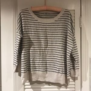 Madewell cotton striped drop-shoulder sweater